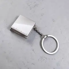 極小3.3cm ステンレス製 ミニメジャー キーホルダー型 メタル ほぼ未使用