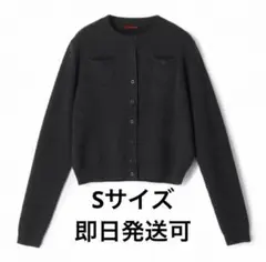CABaN コットンカシミヤ クルー　ネックカーディガン　チャコールグレー S