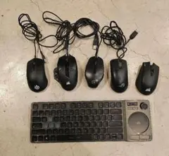 ジャンク品扱い ゲーミングマウス5個とワイヤレスキーボード1個