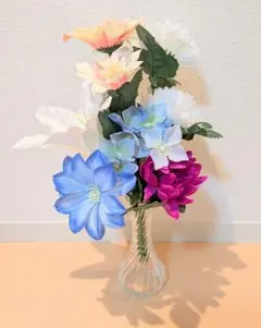 ◎仏花 お供え花 造花 クレマチス 朝顔 リンドウ アレンジメント 1対