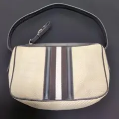 《美品》BALLYベージュ ストライプ ハンドバッグ　スイス製のサムネイル