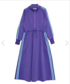 パープル ハーフZIP ワンピース
