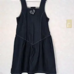 マタニティデニム ノースリーブ ワンピース