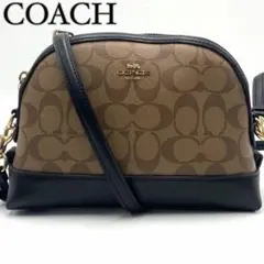 【極美品】COACH シグネチャー柄 ショルダーバッグ ブラック 76674