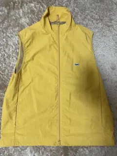 ナイロンベスト M ジップアップ イエロー アウトドア系 スポーツ ベスト