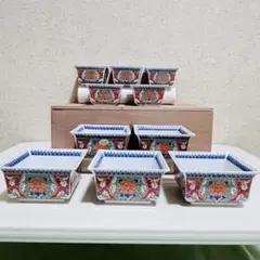 【最終値下げ】未使用 特選有田焼 錦牡丹 親子鉢セット 計10点 木箱入のサムネイル