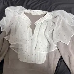 SNIDEL フリル付きニットワンピース