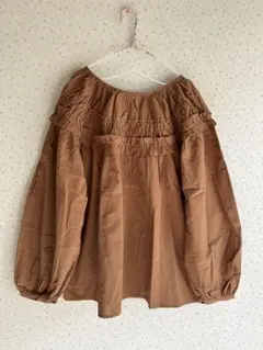 新品　サマンサモスモス　2WAYギャザーブラウス　　前後着　ブラウン