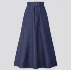 UNIQLO コットンマーメイドロングスカート ネイビー 80-84cm