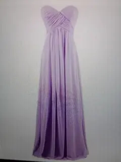ストラップレス　ベアトップ　ラベンダーロングドレス　シフォン　新品