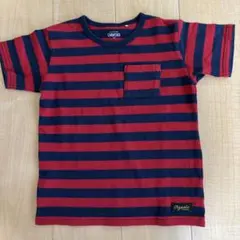 【美品】子ども　Tシャツ　130cm ボーダー　赤　ネイビー