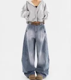 BEBALANCE レトロワイドデニムパンツ