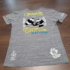 birdog Tシャツ サーカスデザイン グレー　半袖　男女　パンダのサムネイル