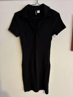 H&M ブラック 半袖ミニワンピース M