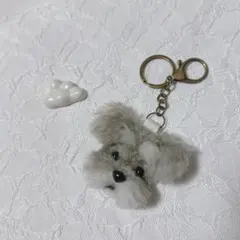 ハンドメイド シュナウザー キーホルダー キーチェーン パンチニードル