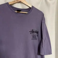 Stussy 紫 Tシャツ バックプリント - メルカリ