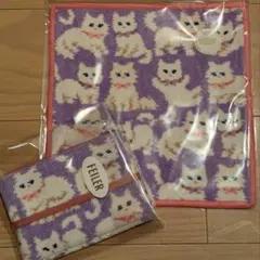 FEILER モフモフネコチャン　ハンカチ　ティッシュポーチ