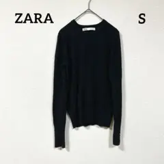 ZARA ブラック ニットセーター 長袖 ボタン付き