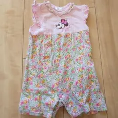 【80センチ】ミニーちゃん花柄カバーオール