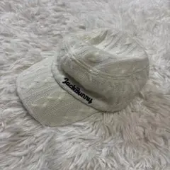 Jack Bunny アイボリー ケーブルニットキャップ　レディース　ゴルフ