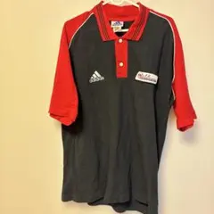adidas 半袖ポロシャツ 黒/赤　90s