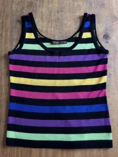 EGOIST ノースリーブニット カラフルボーダー