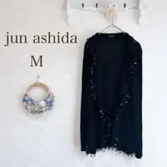 ジュンアシダ　jun ashida ボレロ　半袖 リブ　黒　レーヨン83% ラメのサムネイル