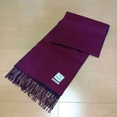 FAIRFAX カシミヤ100% マフラー バーガンディ×ネイビー