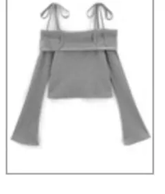 リボンオフショルダーリブトップスldk1375］