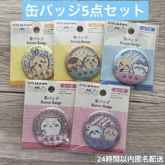 【新品未使用】ちいかわ 缶バッジ5点セット
