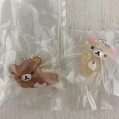 リラックマ　クリアマスコットチャーム　めじるしアクセサリー　ねころび