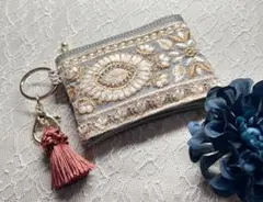 n*.様 インド刺繍リボン ちいさなポーチ