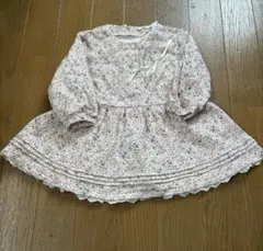 COMME CA ISM 80cm 花柄長袖ワンピース