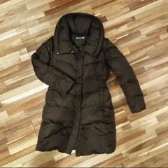 ユニクロ　ロングダウンコート　Aライン　ショールカラー　ブラウン Sサイズ