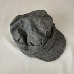 キッズ　グレー ヘリンボーンキャップ 54cm