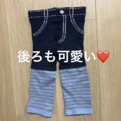 ズボン　スパッツ　80-95cm 青　ニットパンツ　パンツ　ズボン柄　ブタのサムネイル