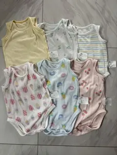 UNIQLO 70cmコットンメッシュボディースーツ/ノースリーブ