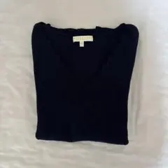 PROPORTION ネイビーリブニットセーター