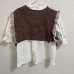 ブリーズ　ニットベスト付きワンピース