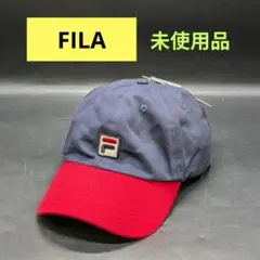【新品】FILA キャップ ネイビー レッド コットン100% タグ付きのサムネイル