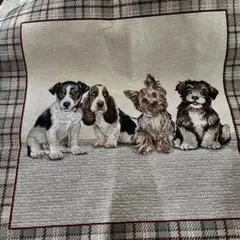 ゴブラン生地　犬　パネル　正方形