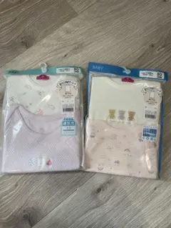 新品　未開封　ベビー肌着　ボディスーツ　4枚　80サイズ　半袖　ラン型　女の子