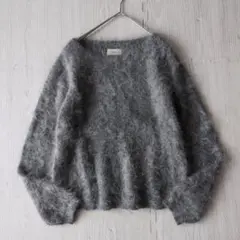 美品IENA イエナアンゴラ混ニット　毛足長め ふわふわニット グレー F