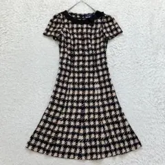 エムズグレイシー 膝丈 ワンピース Mサイズ 総柄 バラ 花柄 リボン