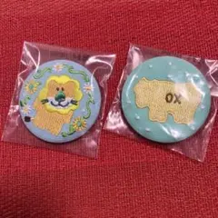 ☆たべっ子どうぶつ 刺繍缶バッジ 2種セット☆のサムネイル