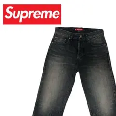 supreme 5pocket regular jean washed 黒 - メルカリ