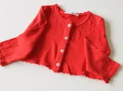 familiar カーディガン 赤 80