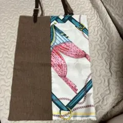 美品マニプリ　　麻➕スカーフ　素敵バックのサムネイル