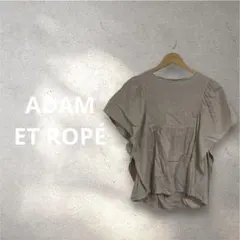 【ADAM ET ROPÉ 】リネンブレンド フリルスリーブブラウス 無地のサムネイル