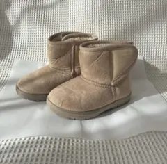 ベージュ スエード ショートブーツ